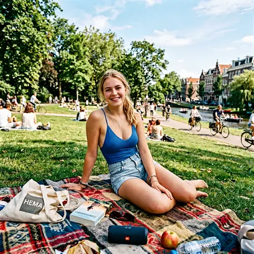 Relaxing in Amsterdam: A Young Dutch Woman's Picnic