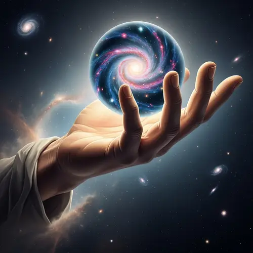 Hand of God: Universe as a Marble