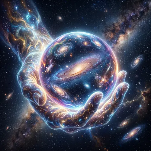 Hand of God: Universe as a Marble