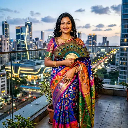 Stylish South Asian Woman in Traditional Saree | Modern Elegance