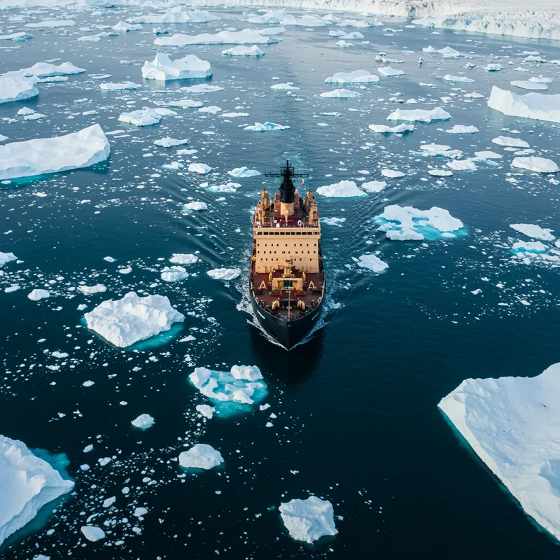 Icebreaker Ship Navigating Frozen Waters