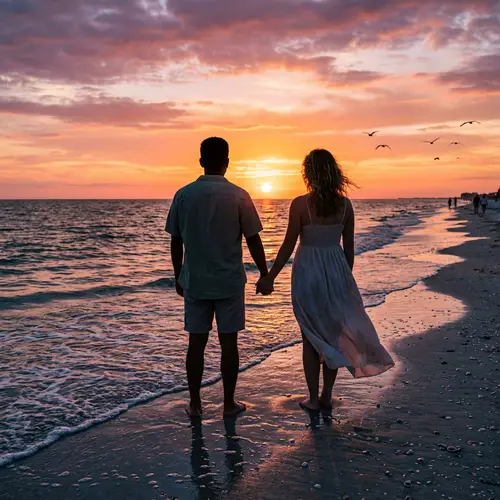 Couple Watching Sunset at the Beach