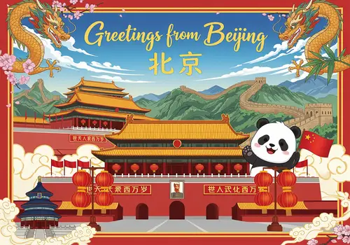 Original Beijing Postcard Design