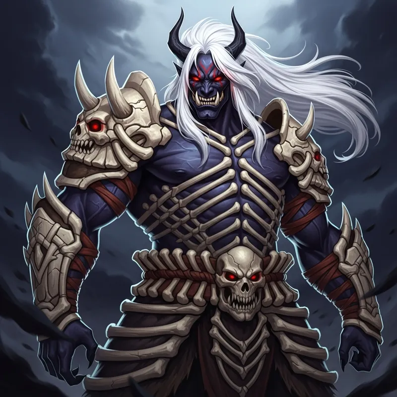 Oni with Black Skin and Bone Armor Oni with Black Skin and Bone Armor