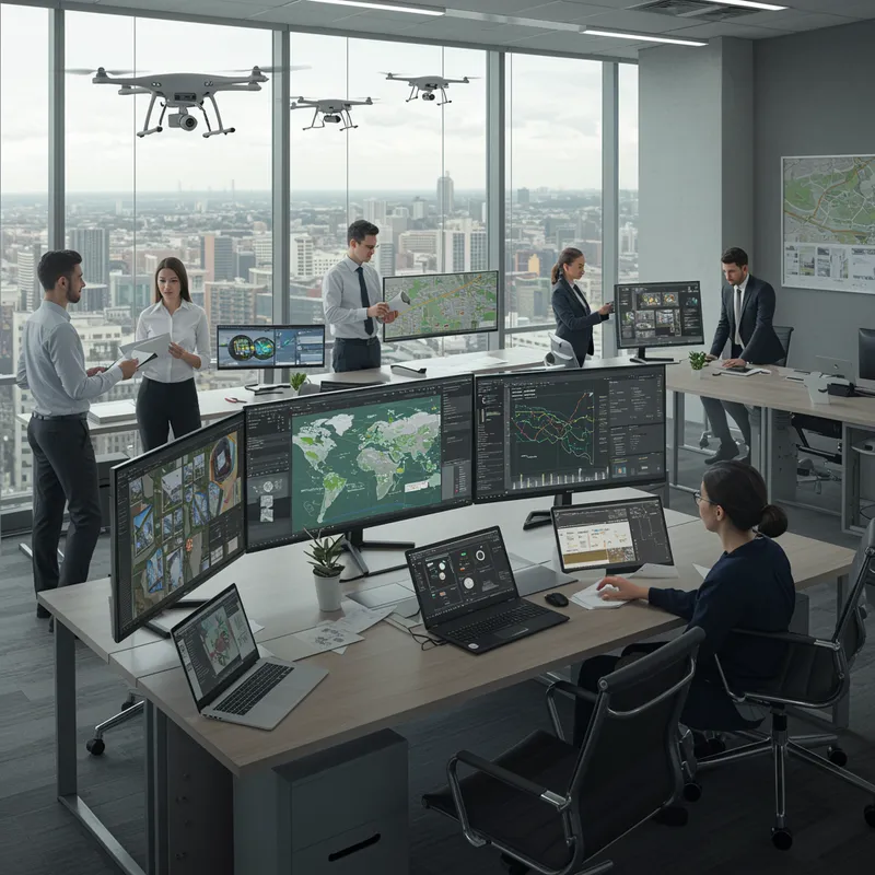 Innovative Real Estate Office with Drones & 3D Tech