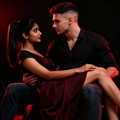 Romantic Scene Between Cultures: Love Captured