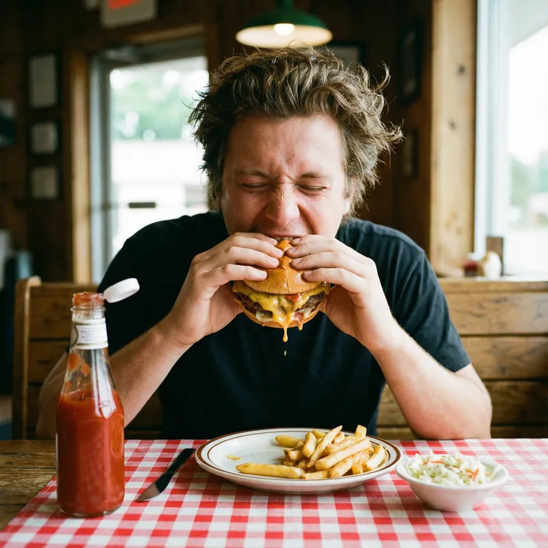 Savoring a Delectable Cheeseburger Moment