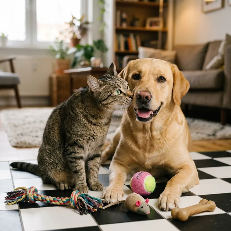 Cat and Dog Heartwarming Interaction - Adorable Picture
