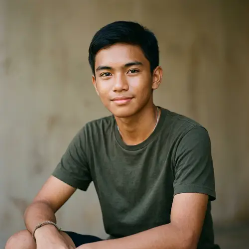 Anonymous Filipino Teenager Portrait | Wiry Build, Almond-Shaped Eyes