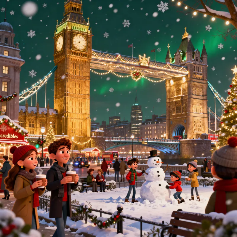 Pixar-Style London Christmas Animation Pixar-Style London Christmas Animation