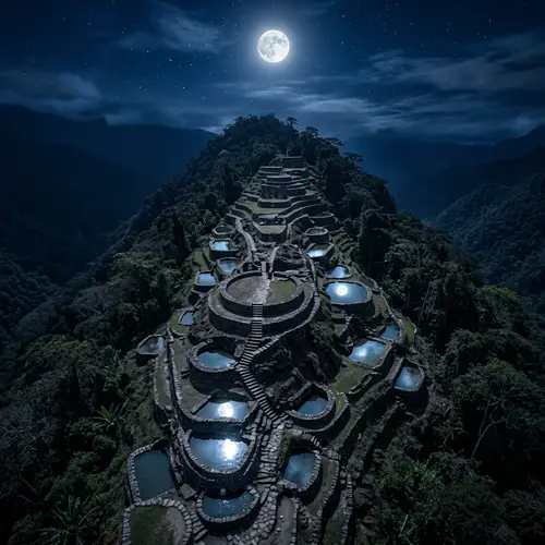 Photorealistic Image of Curatorial Work ZHATUKUA 2025 - Nighttime Perspective