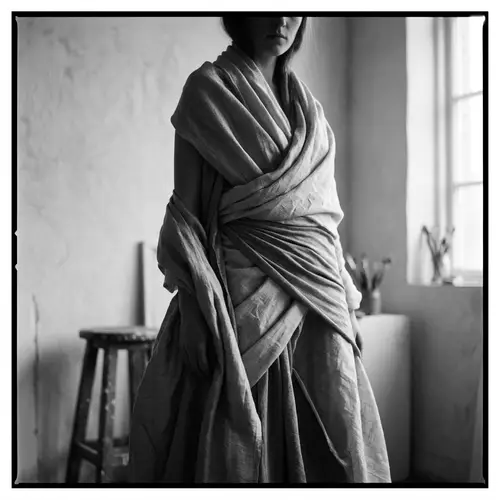 Elegant Black and White Artistic Portrait Photography | Woman in Flowing Garments