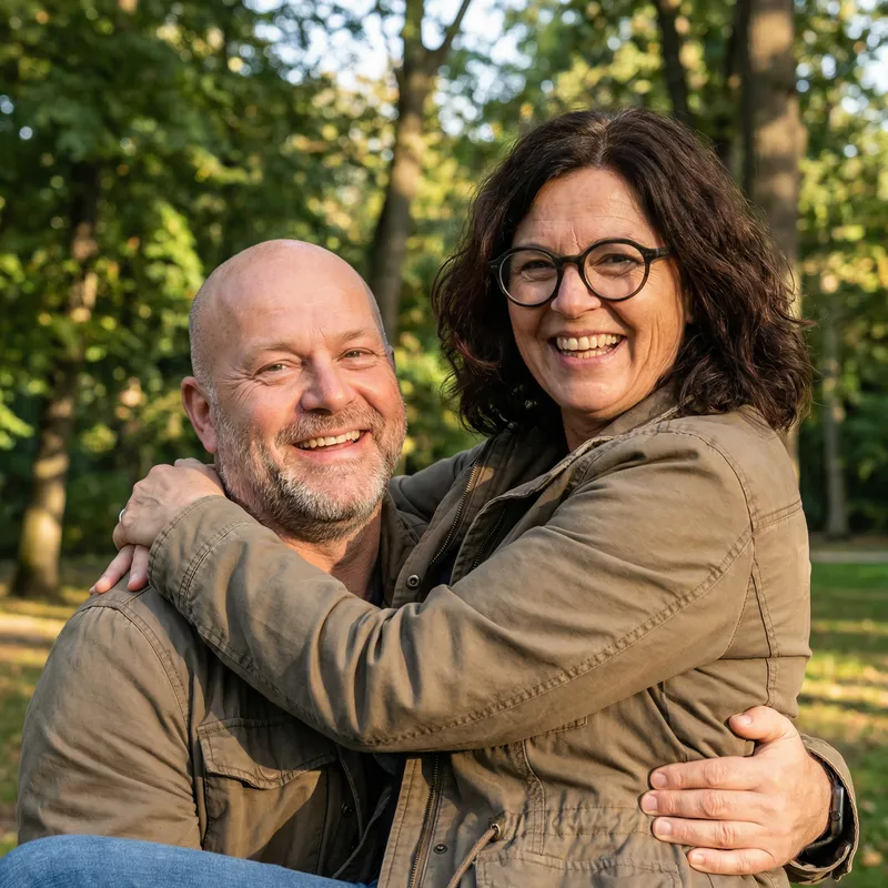 Candid Love: Real Couple's Joyful Moment in Nature