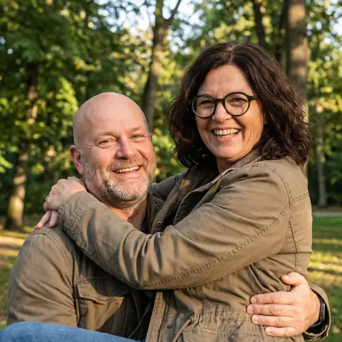 Candid Love: Real Couple's Joyful Moment in Nature