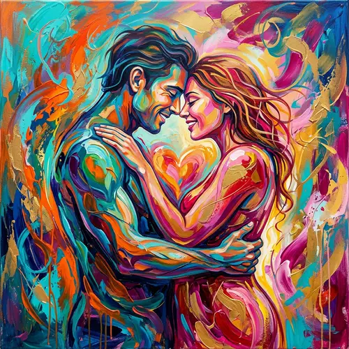 Colorful Abstract Art of Connection