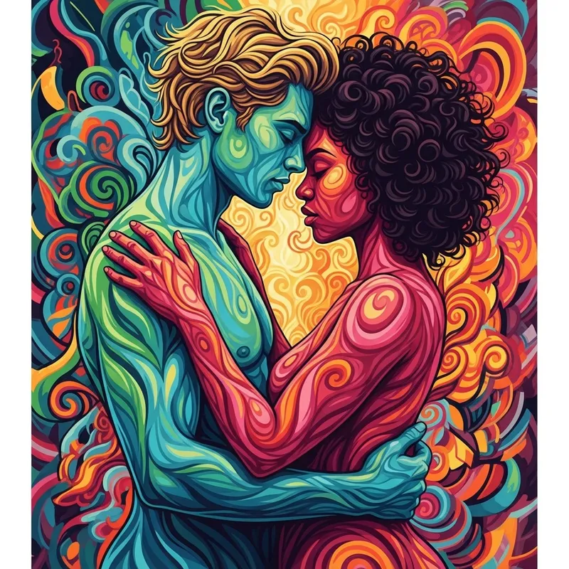 Colorful Abstract Art of Connection