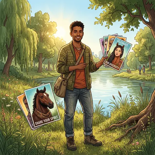 Unique Horse with Human Face Flyers at Riverbank