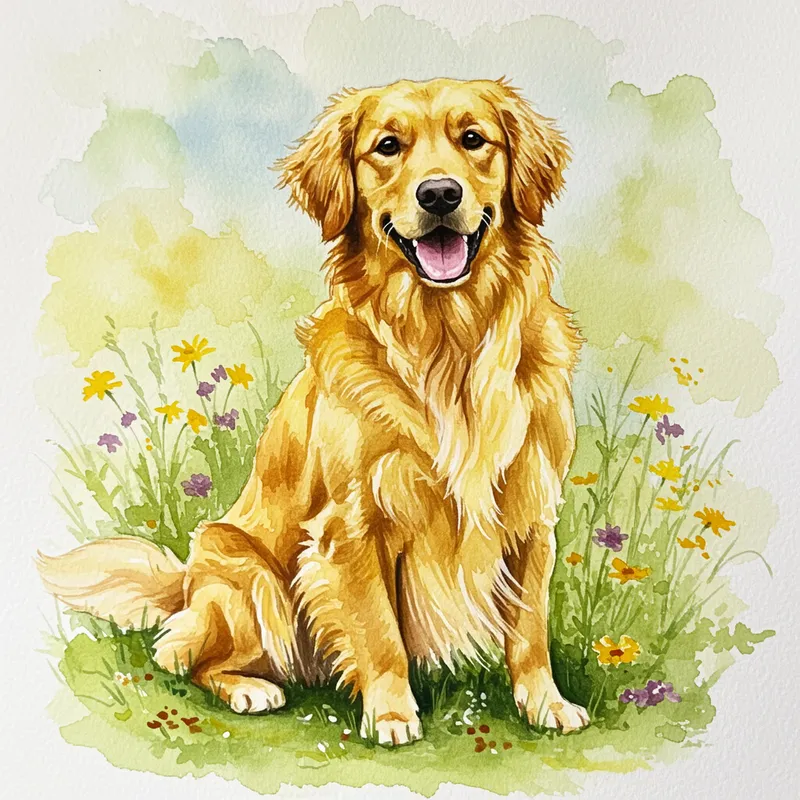 Beautiful Watercolor Dog Art