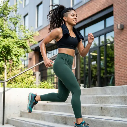 Gorgeous Sporty Girl with Long Hair and Undercut