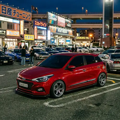 Vibrant Red Hyundai Elite 120 in JDM Style