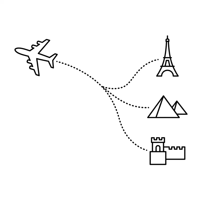 Minimalist Tourism: Symbolic Travel in Dotted Line