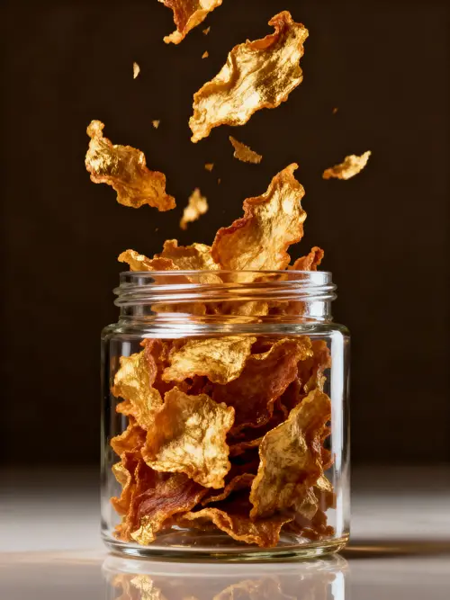 Luxury Crispy Chicken Skin Snacks in Glass Jar