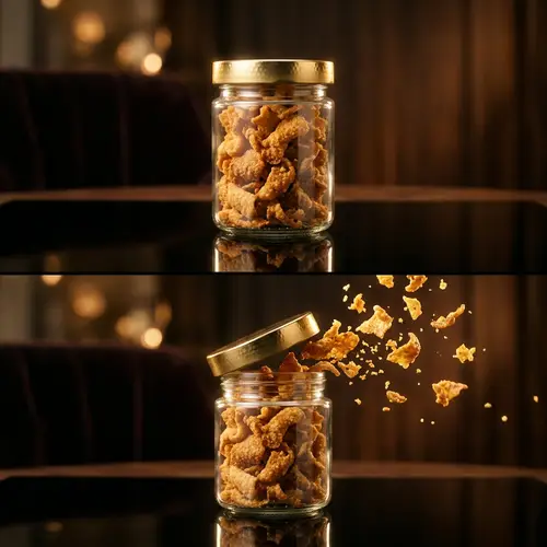 Luxury Crispy Chicken Skin Snacks in Glass Jar