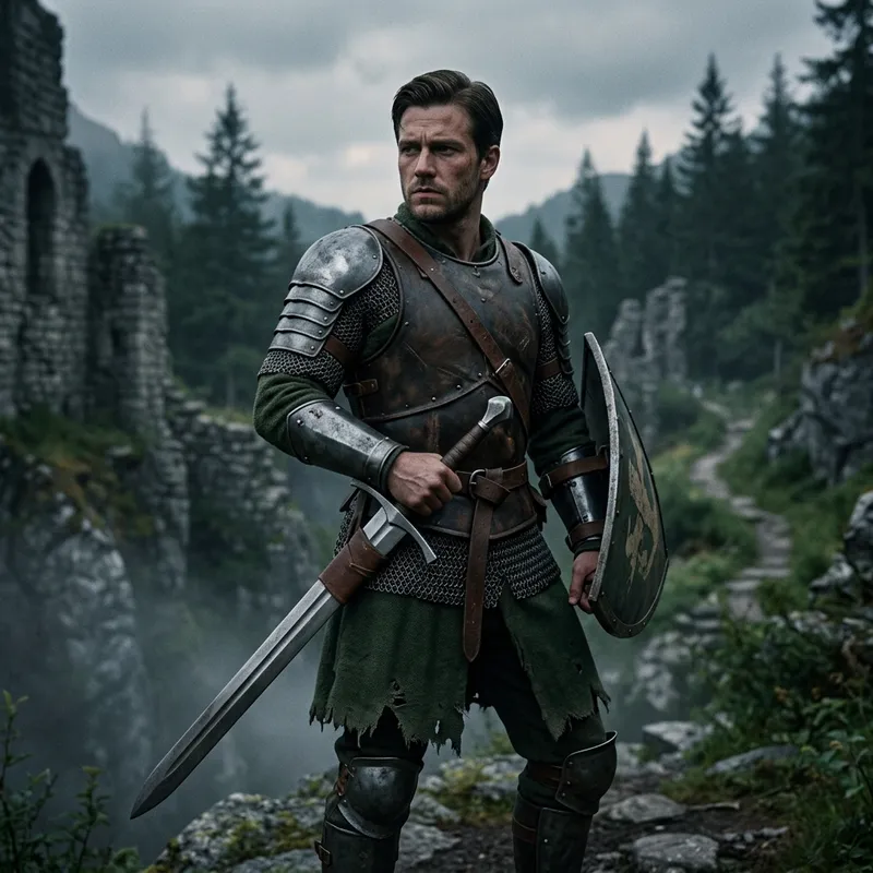 Vagrant Story Character | Athletic Warrior with Medieval Sword