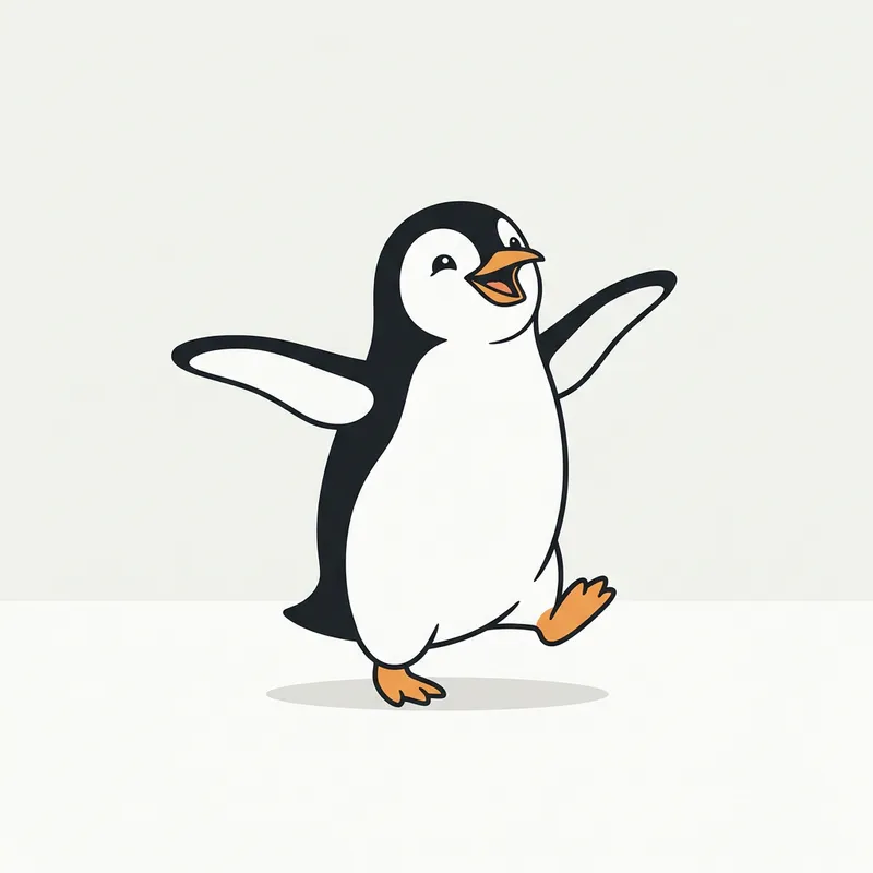 Joyful Minimalist Penguin Art Joyful Minimalist Penguin Art