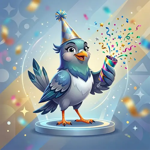 Eve the Party Bird: Modern 2D Mascot Design