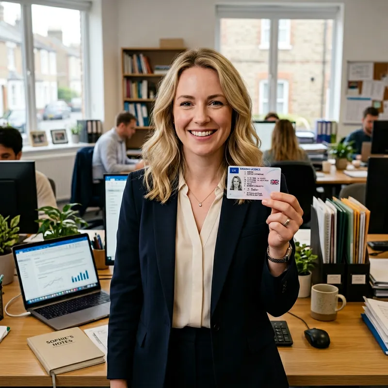 Sophie Baker - UK Driving License ID in Office Sophie Baker - UK Driving License ID in Office