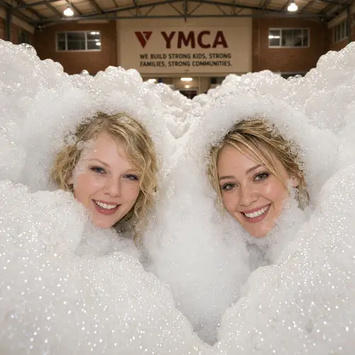 Taylor Swift & Hilary Duff Foam Party Fun