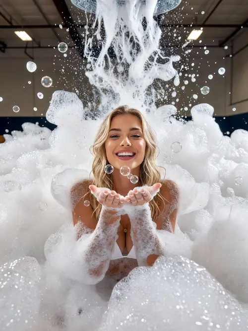 Fun Foam Party Photoshoot for Bubbly Vibes