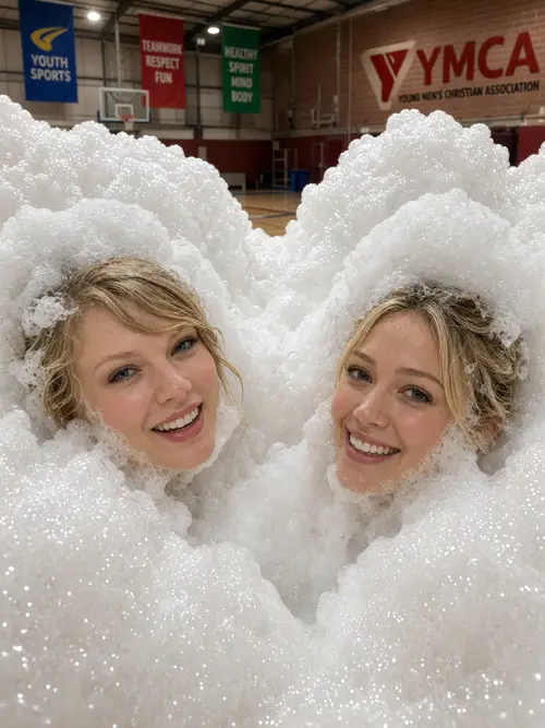 Taylor Swift & Hilary Duff's Fun Foam Party Photoshoot