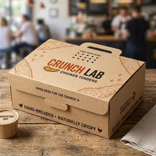 Modern Takeaway Box Design for Crunch Lab