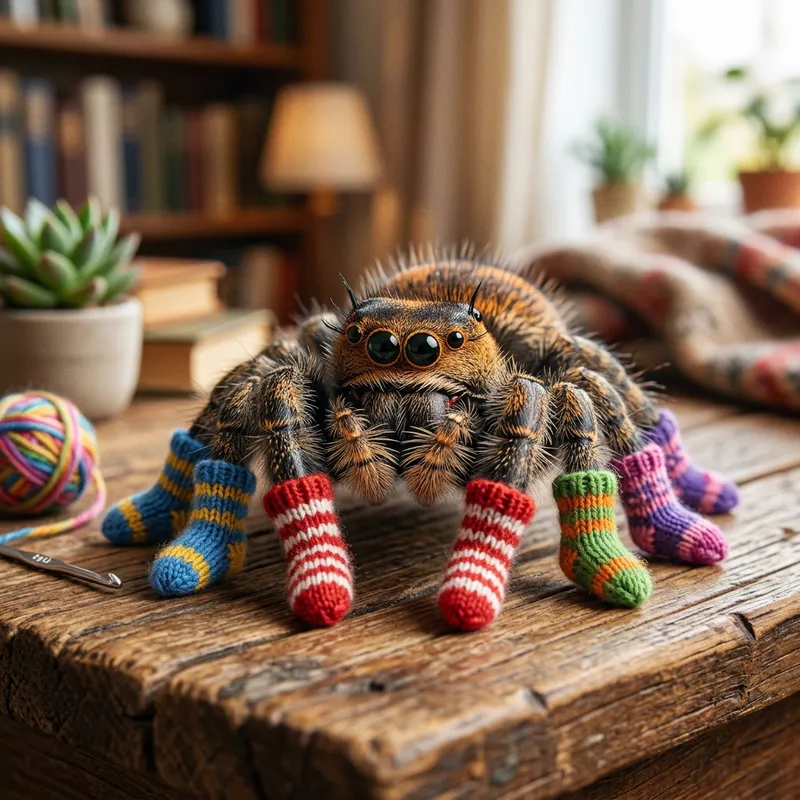 Spider Wearing Socks | Adorable Arachnid Fashion