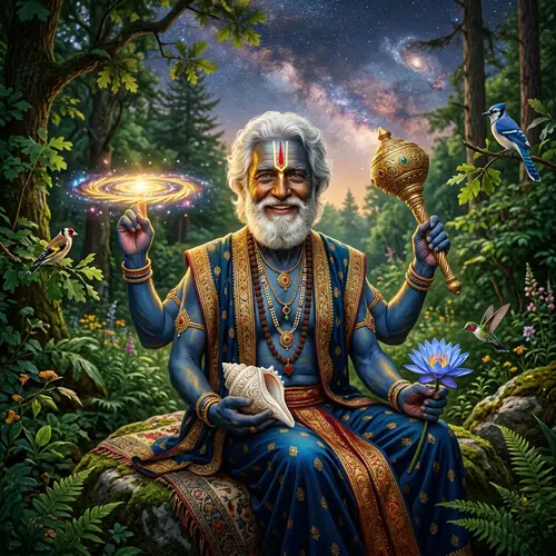 Cosmic Portrait of Vishnu: A Divine Vision