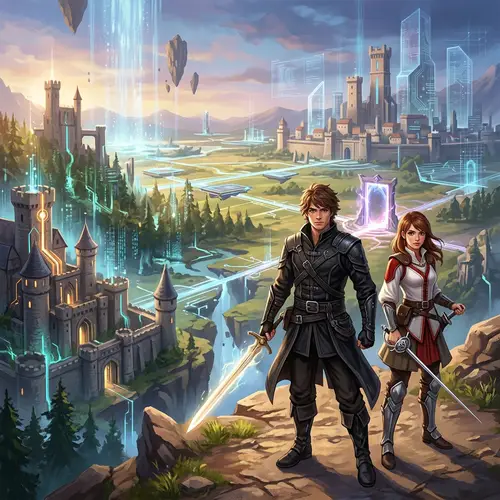 Fantastical Digital World with Grand Castles & Brave Heroes
