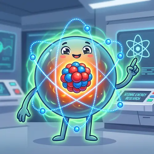 Cheerful Atom Character for Kids