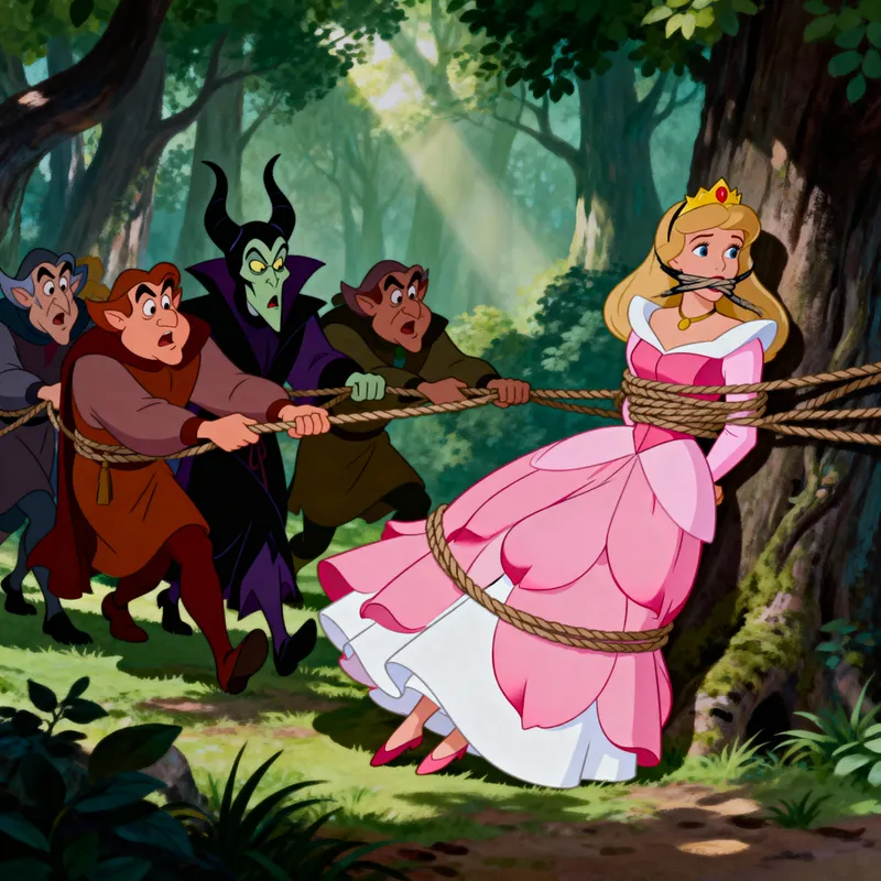 Princess Aurora Captured in Enchanted Forest