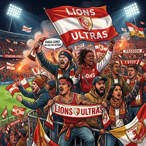 Diverse Ultras Group Celebrating - Football Fans Unity
