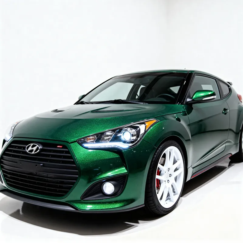 2016 Hyundai Veloster Turbo: Green with White Wheels