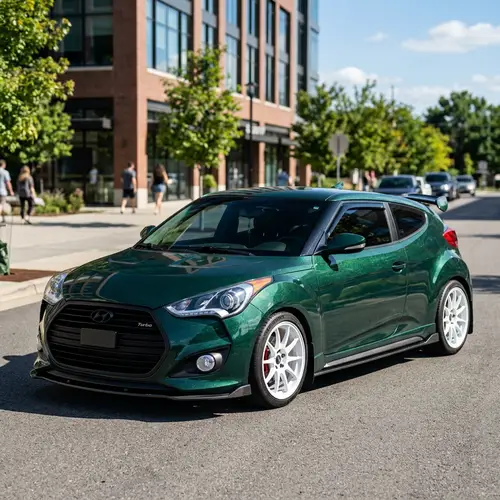 2016 Hyundai Veloster Turbo: Green with White Wheels