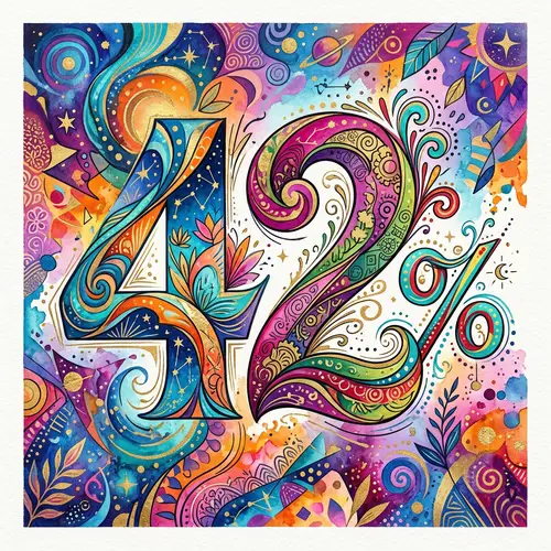 Artistic Number Forty-Two Percent Design