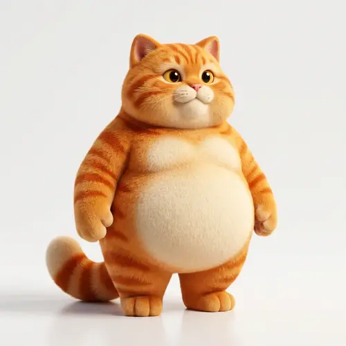 Charming 3D Orange Tabby Cat Character Design