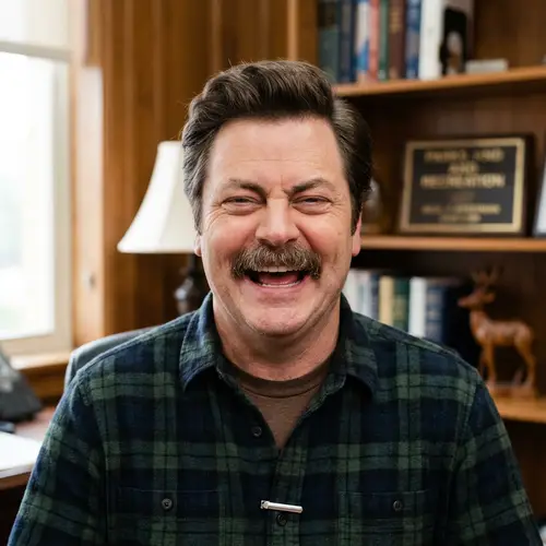 Silly Ron Swanson Headshot