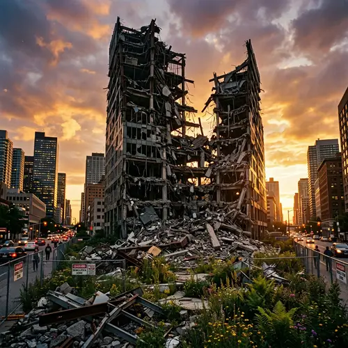 Demolished House Skyscraper: Ruins of Urban Decay