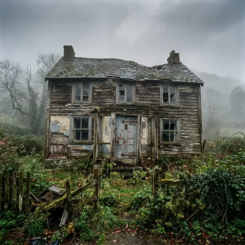 Vintage Dilapidated House - Nostalgic & Melancholic Scene