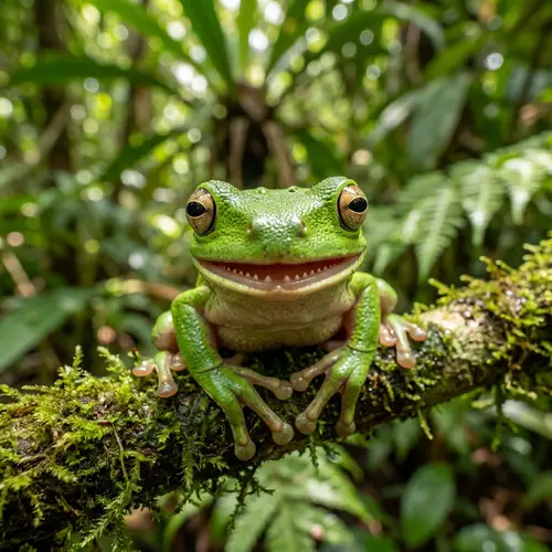 Smiling Frog Showing Teeth