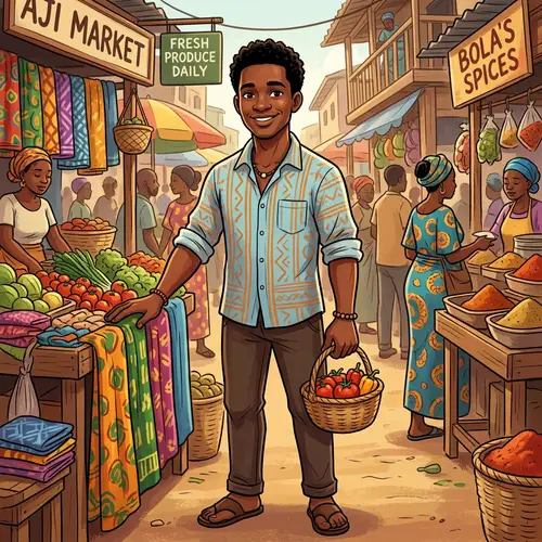 Cartoon Art of a Young Nigerian Man